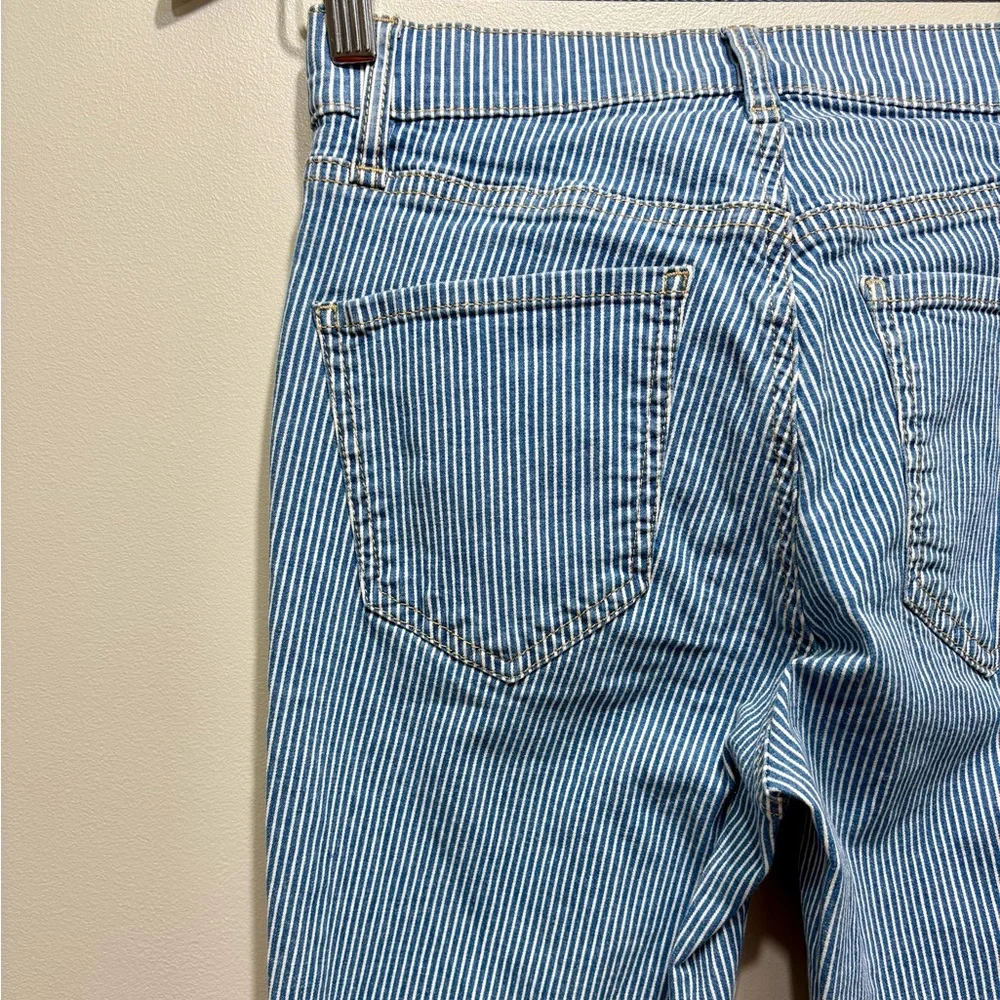 Dynamite High Rise Striped Skinny Jeans Blue White Stretch Denim Size 26 - Picture 6 of 9